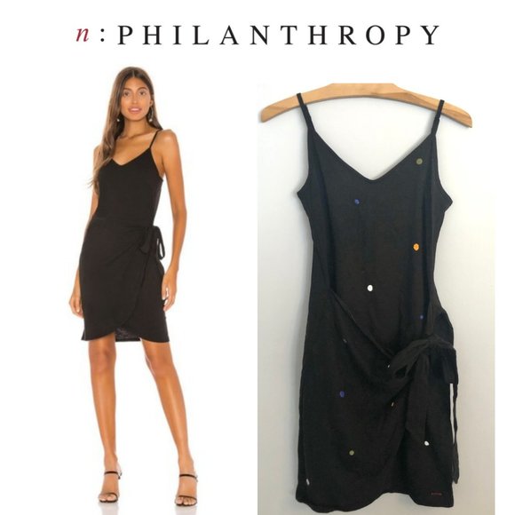 n:Philanthropy Golden Polka Dot Wrap Dress